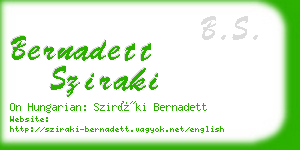 bernadett sziraki business card